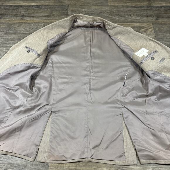 Banana Republic 100% Tan Herringbone Linen Sports Jacket 44R - Picture 11 of 16